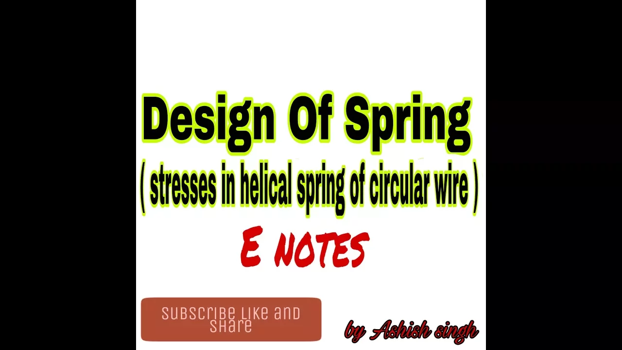 Stress in helical spring of circular wire ,part=3,MD-1