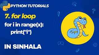 7 For loop in python in sinhala Python 3 Programming Tutorials