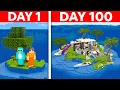 Stranded 100 Days on a Deserted Island in Minecraft