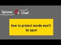 Best Article Rewriter Tool - SpinnerChief 6 Tutorial how to protect words won t be spun