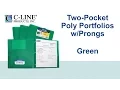 Two-Pocket Heavyweight Poly Portfolio Folder with Prongs Green - C-Line Products