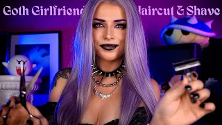 ASMR Flirty Goth Girlfriend Gives You A Haircut & A Close Shave ✂️ Whisper Roleplay