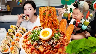 아삭함 끝판왕 여름철 입맛 제대로 돌게 하는 노각 비빔국수 🍜 먹방 Old Cucumber Spicy Noodles taste like THIS?! 😱