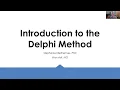 Introduction to the Delphi Method