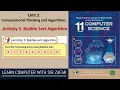 Step-by-Step Bubble Sort Activity 3 Computation Thinking Algorithms Grade 11 Computer Science