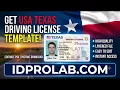 Texas Driver License Template Photoshop Tutorial Premium Editable PSD