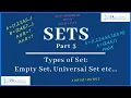 SETS Part 3 Types of Set Null or Empty Set Singleton Set Universal Set Power Set PA Academy