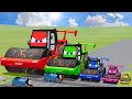 Lagu Big \u0026 Small Colors Rollers Lightning Mcqueen Monter Lava vs Trains Thomas | BeamNG.Drive
