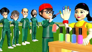 Scary Teacher 3D vs Squid Game Best Nail Polish Color 5 Times Challenge Who’s Loser
