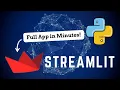 Streamlit Tutorial Build Python Apps in less than a day