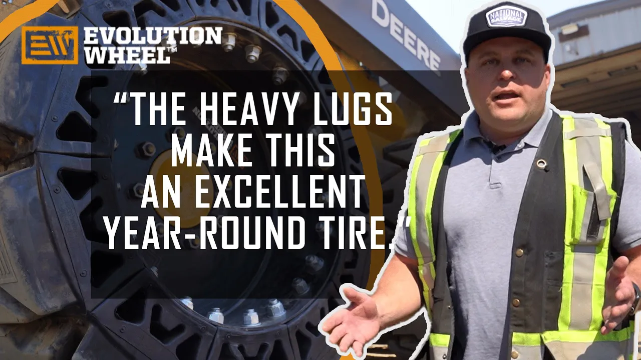 Evolution Wheel — Evolution Wheel — Skid Steer Tires for Harsh Environments (YouTube video ad)