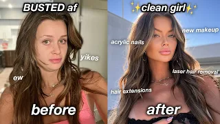 spending 1000 to glow up EXTREME CLEAN GIRL TRANSFORMATION