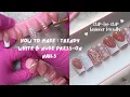 HOW TO MAKE PRESS-ON NAILS TRENDY NUDE WHITE DESIGN beginner friendly