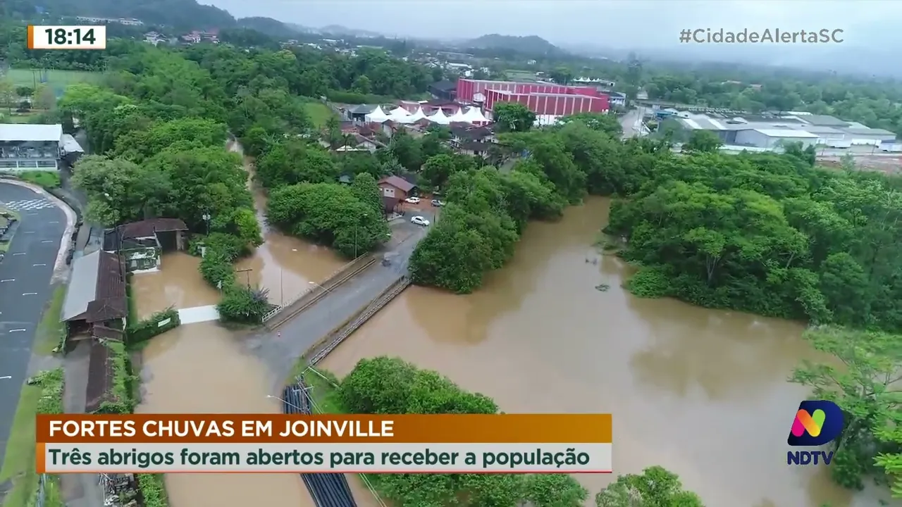 Joinville abre três abrigos para receber a população por conta das chuvas