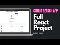 GitHub Search App in React JS Full Project Using Github API Tutorial