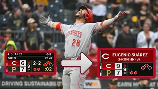 DOWN TO THEIR LAST STRIKE Eugenio Suarez crushes a go-ahead three-run home run in the 9th