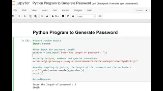 Day 11 Python Program to Generate Password