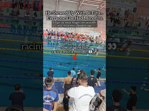 Bi-Fins vs Monofins: Underwater, What If He Had a Monofin? 👀 🏊🏻 #Swimming #Underwater #finswimming
