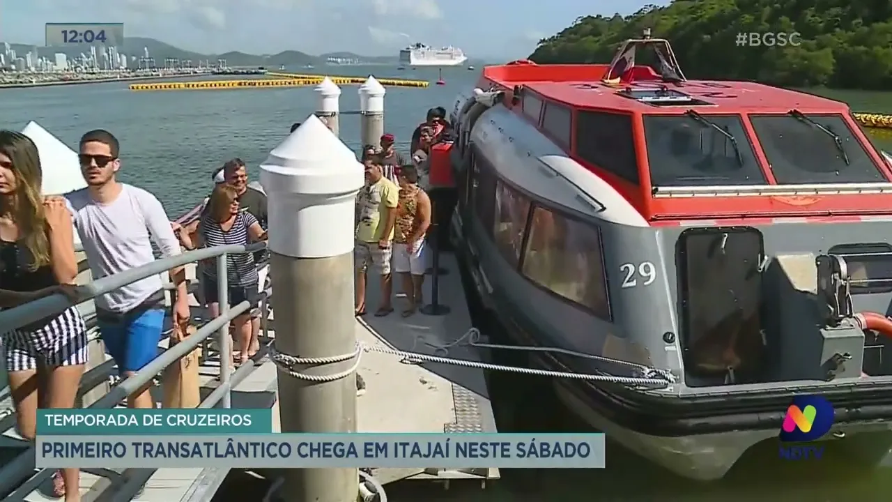 Secretário de turismo, Evandro Neiva, fala sobre temporada de transatlântico, em Itajaí