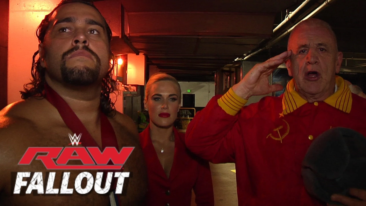 Nikolai Volkoff joins Rusev & Lana - Raw Fallout - Sept. 8, 2014