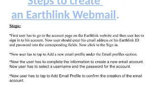 How to create an Earthlink Webmail