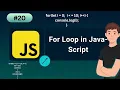 Learn JavaScript FOR LOOPS javascript tutorial 20