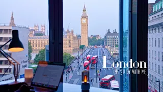 3-Hour Study with Me in London Big Ben Morning Pomodoro 50-10 Relaxing Lo-Fi Day 159