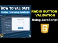 Form validation radio button in JavaScript Gender validation using JavaScript Cyber Warriors