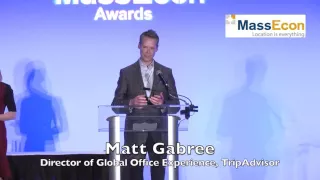 Trip Advisor Accepts Gold 2015 MassEcon Economic Impact Award for Greater Boston