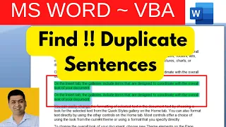 How to Find Duplicate Sentences in MS Word Using VBA Code
