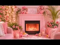 cozy pink summer fireplace girly beachy ambience for sleep relaxation focus 1080