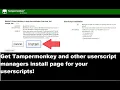 How to get Tampermonkey as well as other userscript managers installing page for your userscripts
