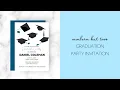 Modern Hat Toss Graduation Party Invitation Reveal and Edit