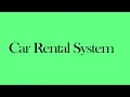 Car Rental System Java Mini Projects CSE Minor Projects