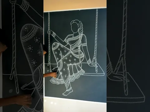 Learn how to draw a woman swinging on a swing ||🎨 #womanart #swingart #art #drawing