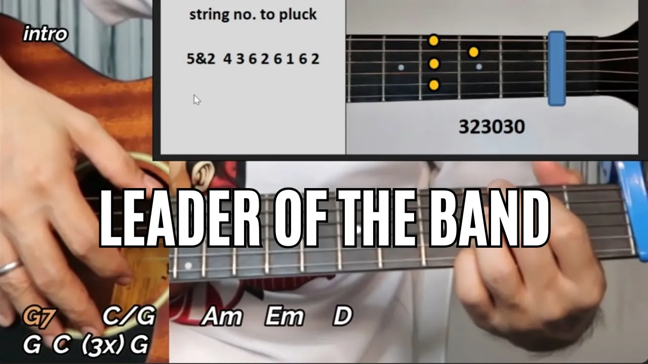 LEADER OF THE BAND guitar tutorial (plucking, capo)