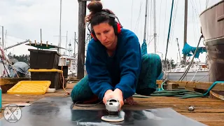 This Salvaged Trash Transforms our 43 YEAR OLD Sailboat! Clever DIY Galley Refit | A&J Sailing