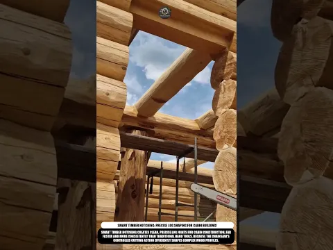 Smart Timber Notching: Precise Log Shaping for Cabin Building! #innovation