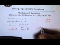 Trigonometric Equations Worksheet 2 Solution Q3 - EDEXCEL