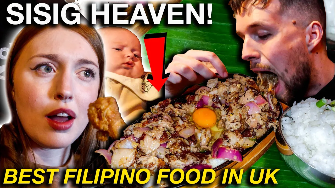 Eating SISIG for first time in 2 Years at BEST Filipino Restaurant in UK!