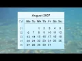 August 2007 Calendar