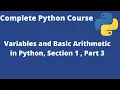 Variables in Python Section 1 Part 3 Complete Python Course
