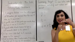 Indicator 9--Solving Rate Problems