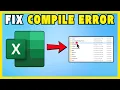 How To Fix Compile Error In Hidden Module In Excel - Quick Easy