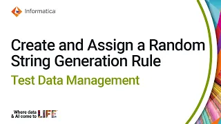 Create and Assign a Random String Generation Rule in Test Data Management