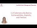 Module 1 Part 2 Foundations of Patch Management Patch Plan CPMA Training