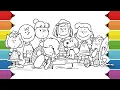 Peanuts Coloring Book Page Snoopy Charlie Brown Lucy Sally Schroeder Linus Peppermint Patty