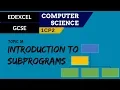 3 EDEXCEL GCSE 1CP2 Introduction to subprograms