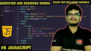 JavaScript Identifier and reserved words Rules for declaring a variable Deepak Sir