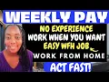 Hiring Immediately Weekly Pay Work from Home Jobs 2023 No Experience WFH Jobs Easy Remote Jobs
